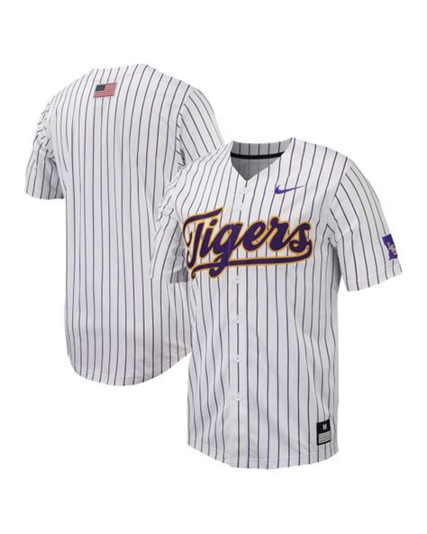 men's nike white lsu tigers replica full-button baseball jersey|Mens Baseball LSU Tigers .